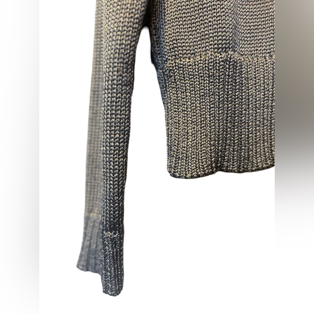 Banana Republic Metallic Silver Knit Sweater with Peekaboo Detail Medium - Picture 5 of 5